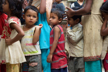 Kathmandu, Nepal, 2013, Hungry Nepalese Childrenのeditorial素材