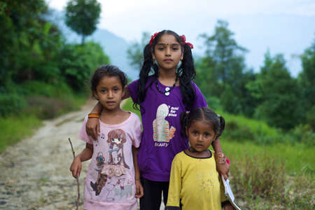 Nepalese Girlsのeditorial素材