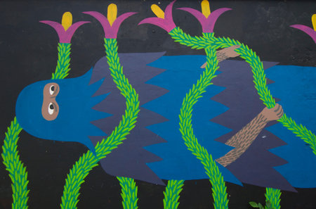 Buenos Aires, Argentina, 2013, Trapped Yeti Graffitiのeditorial素材