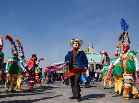 Mexico City, Mexico-December 12, 2017:Pilgrims Celebrate The Festivities at the Basilica of Guadalupeのeditorial素材