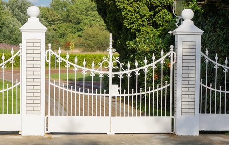 Imposing forged white gate