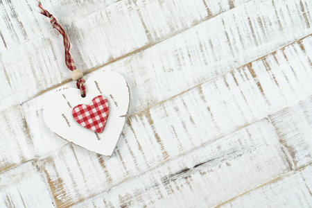 A heart on a wooden background