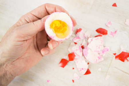Peeling a Easter egg