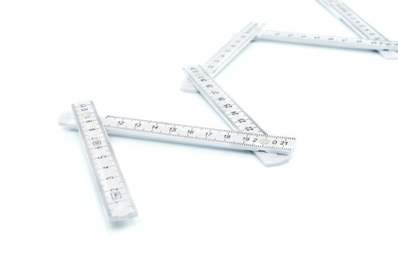 White measure isolated on whiteの写真素材