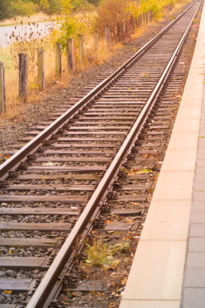 railway in the sunset