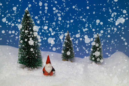 Santa in a snowy landscape