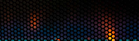 Banner of glowing gas flame behind a perforated metal fenderの写真素材