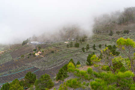 View from the crater of the San Antonio volcano on the Canary Island of La Palmaの写真素材