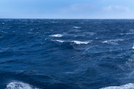 Heavy waves at sea on a cruiseの写真素材