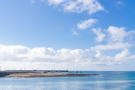 Coastal landscape in Arrecife, Lanzarote, Spainの写真素材