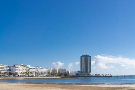 Arrecife beach on Lanzarote island in Spainの写真素材