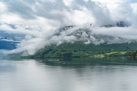 Beautiful landscape of the romsdals fjordの写真素材