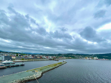 In the port of Trondheim, Norway, 03th June 2022の写真素材