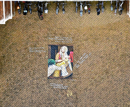 DELFT, HOLLAND - Sept 27th 2019 - Aerial view of street art in Delft.のeditorial素材