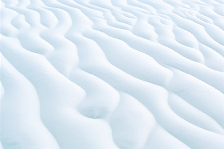 Pristine Snow Patterns. Tranquil Harmonies Captured in a Serene Winter Wonderland Scene. Calming Rhythmsの素材