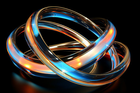 Bright Neon 3D Abstract Art Background - Colorful and Vibrant Modern Artistic Designの素材