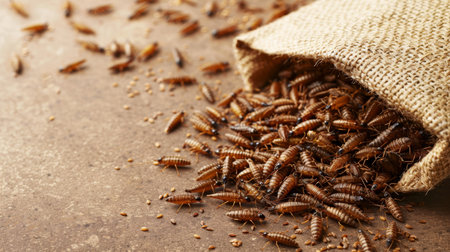 Dried cricket, high-quality natural food choice for feeding small pets and reptiles, bannerの素材