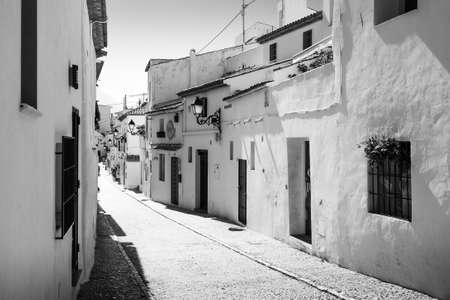 Altea, Spain; July 10th 2019: Typical street of Altea villageのeditorial素材