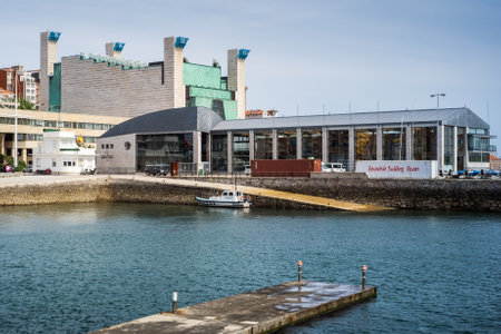 Santander, Spain; April 16th 2017: Dock of navy sports.のeditorial素材