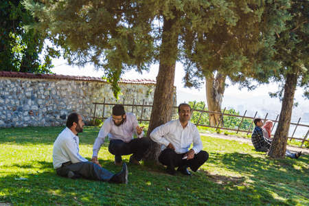 Istanbul, Turkey; May 25th 2013: People at Topkapi gardens.のeditorial素材