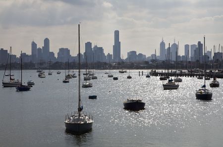 melbourne city skylineの写真素材