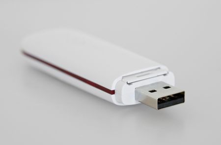 Close up of mobile broadband USB modemの写真素材