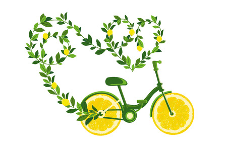 Bicycle of health with wheels from a lemonのイラスト素材
