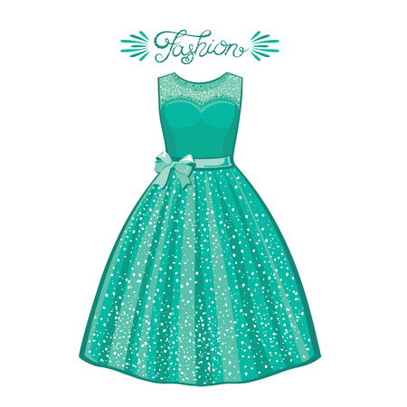 Silhouette of dresses made in modern flat vector style. Fashion vector Illustrationのイラスト素材