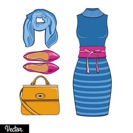 Illustration stylish and trendy modern clothing style.のイラスト素材