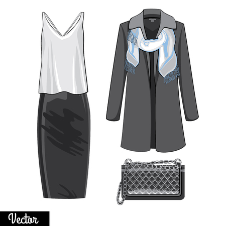 Illustration stylish and trendy clothing.のイラスト素材