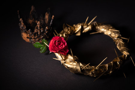 Symbolic Crowns Power Sacrifice and Beauty. Selected focusの写真素材