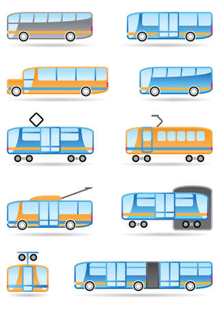 Public transport icon set - vector illustrationのイラスト素材