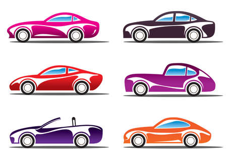 Luxury sport cars silhouettes illustrationのイラスト素材