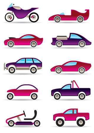 Racing cars, motorcycles and off roadsのイラスト素材