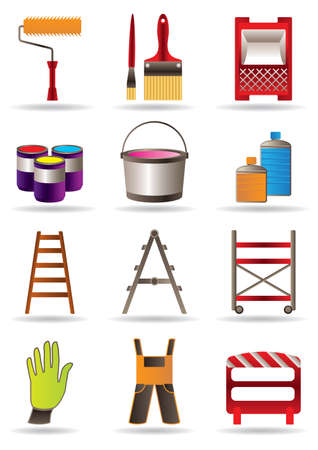 Painting and construction tools illustrationのイラスト素材