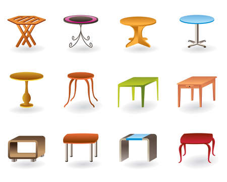 Office, interior and garden tables illustrationのイラスト素材