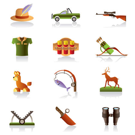 Hunting accessories and symbols illustrationのイラスト素材