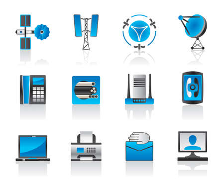 Communication and media icons set illustrationのイラスト素材
