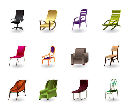 Luxury, interior, office and plastic chairsのイラスト素材