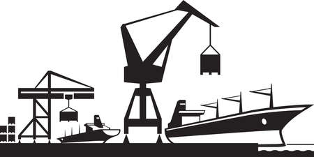 Cargo terminal port  vector illustrationのイラスト素材