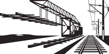 Construction of railway track - vector illustrationのイラスト素材