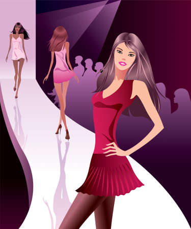 Fashion models represent new clothesのイラスト素材