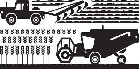 Agricultural machinery farm - vector illustrationのイラスト素材