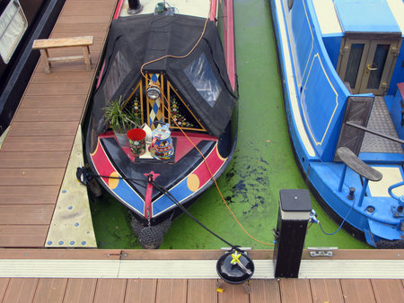 Boats in Limehouse Basin, London, UKのeditorial素材