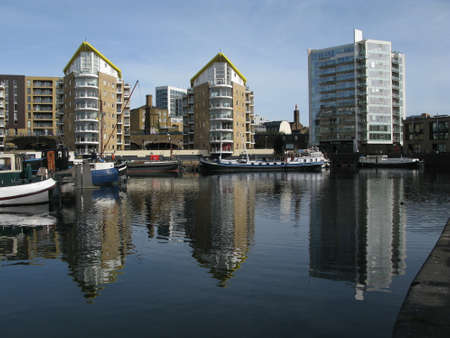 Boats in Limehouse Basin, London, England, UKのeditorial素材