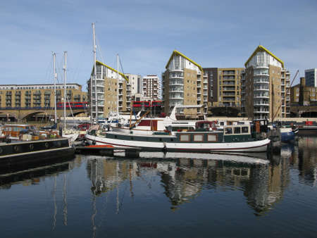 Boats in Limehouse Basin, London, England, UKのeditorial素材