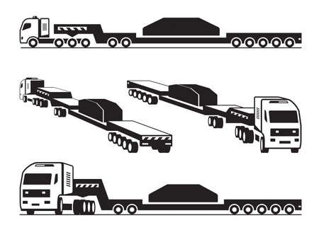 Heavy duty truck transports cargo - vector illustrationのイラスト素材
