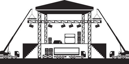 Building of musical stage  vector illustrationのイラスト素材