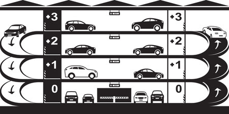Multi-level  car parking - vector illustrationのイラスト素材