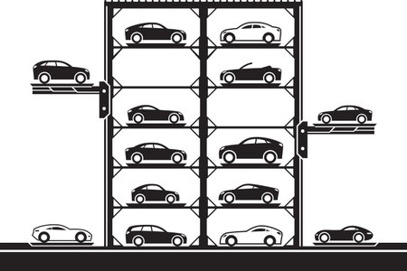 Multilevel car parking - vector illustrationのイラスト素材